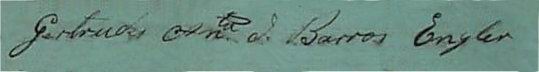 Gertrudes Antonia de Barros Engler - Assinatura